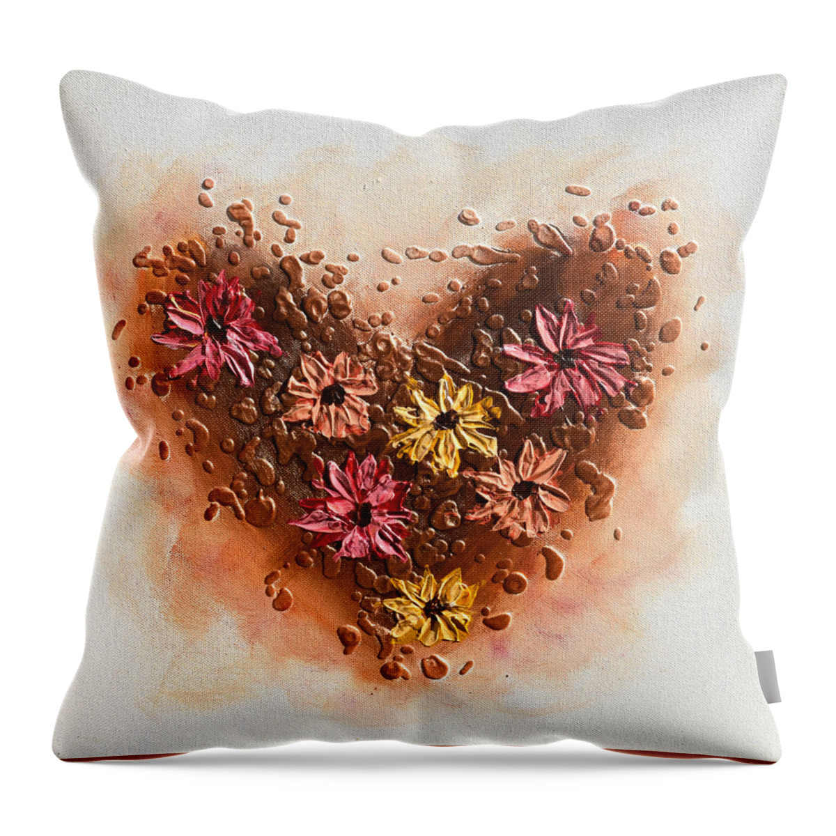 Heart Throw Pillow featuring the painting A floral Heart by Amanda Dagg