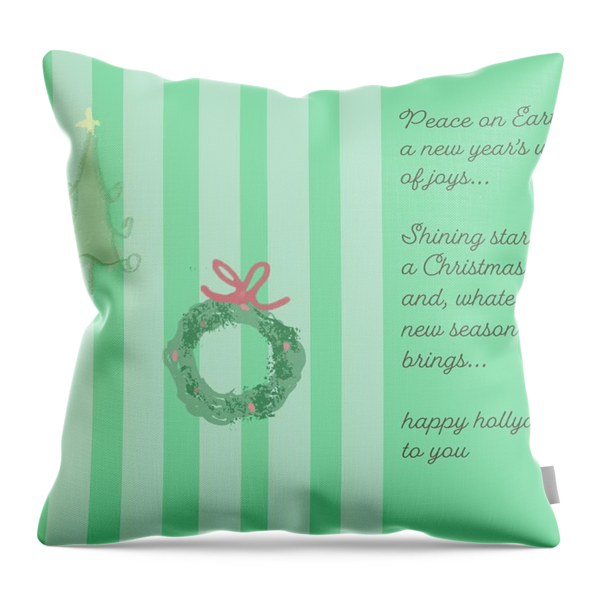 Holiday Throw Pillow featuring the ceramic art A Holiday Poem by Ashley Rice