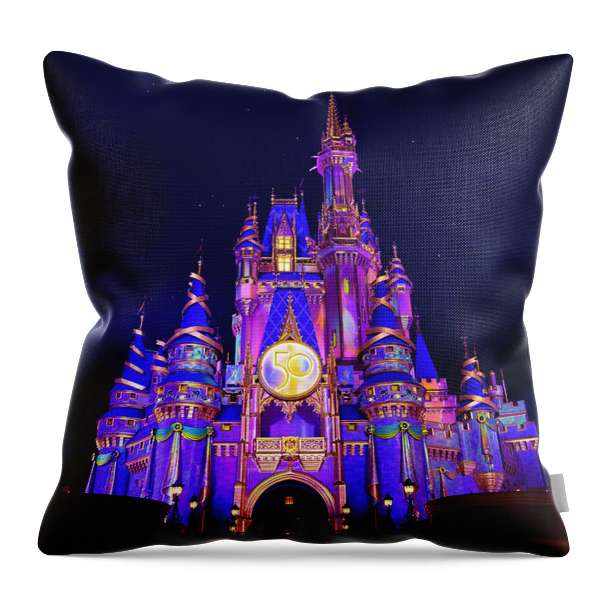 Cinderella Castle at Walt Disney World Throw Pillow by Mark Andrew Thomas -  Mark Andrew Thomas - Artist Website