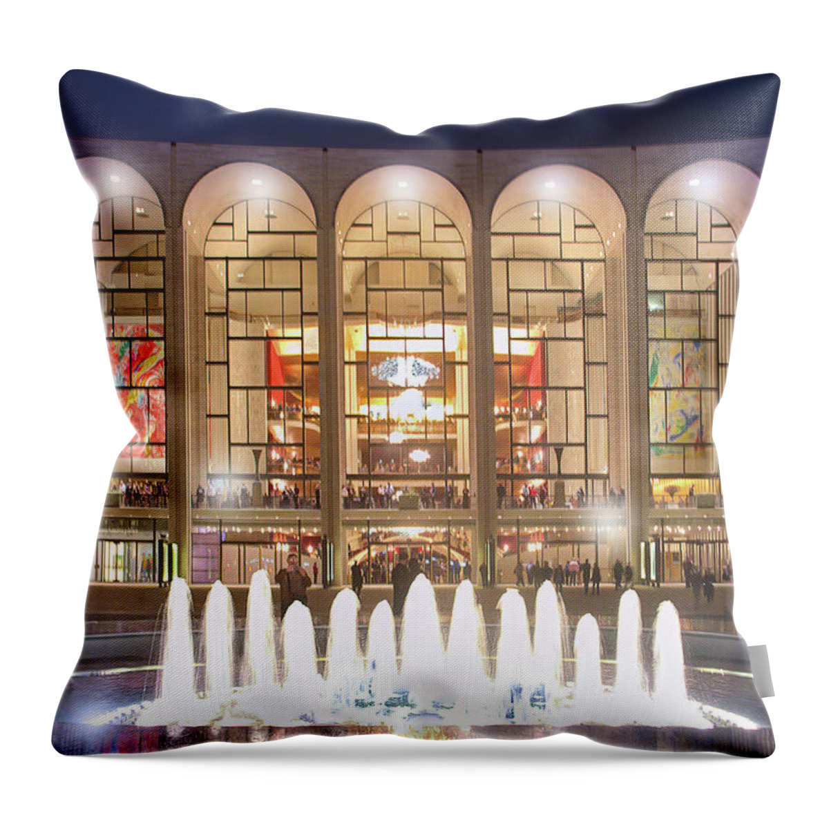 Lincoln Center Throw Pillow featuring the photograph A Night at Lincoln Center by Mark Andrew Thomas