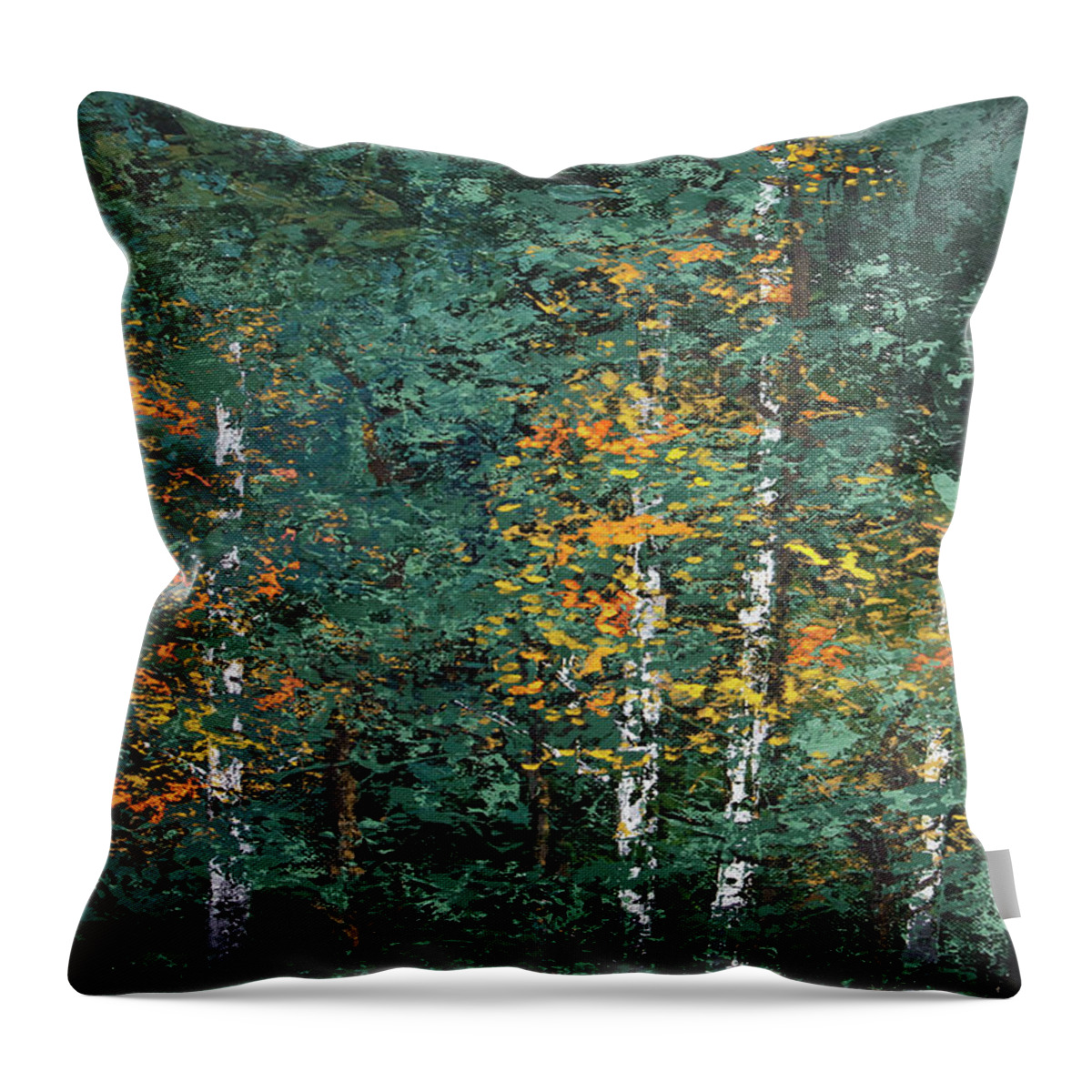 Landscape Throw Pillow featuring the painting A Quiet Place by Linda Bailey