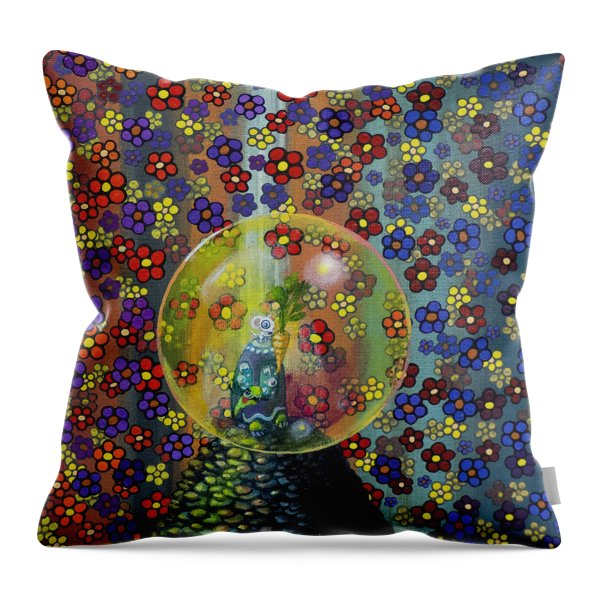 Pop Surrealism Throw Pillow featuring the painting A Reward for Your Climb by Mindy Huntress