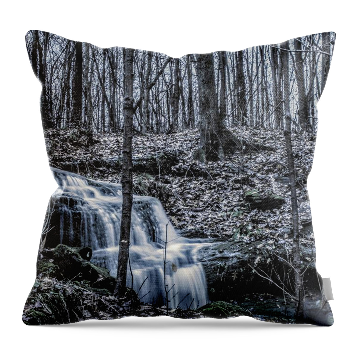  Throw Pillow featuring the photograph A Secret Falls in the Fall by Brad Nellis