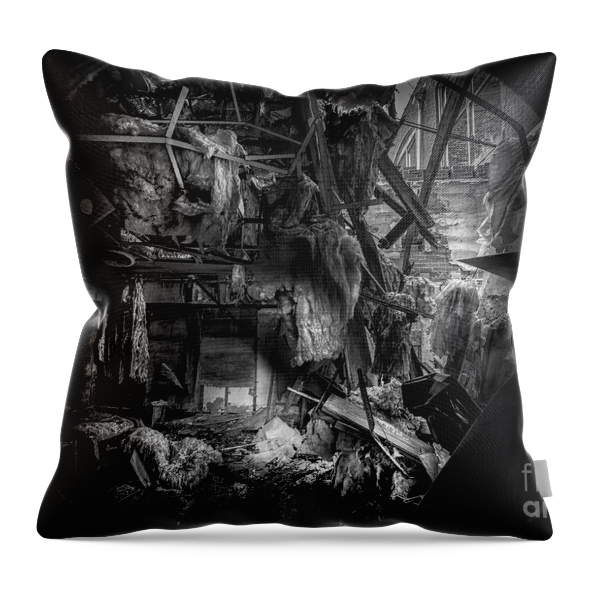 Lindale Mill Throw Pillow featuring the photograph A Sign Of Better Times by Doug Sturgess