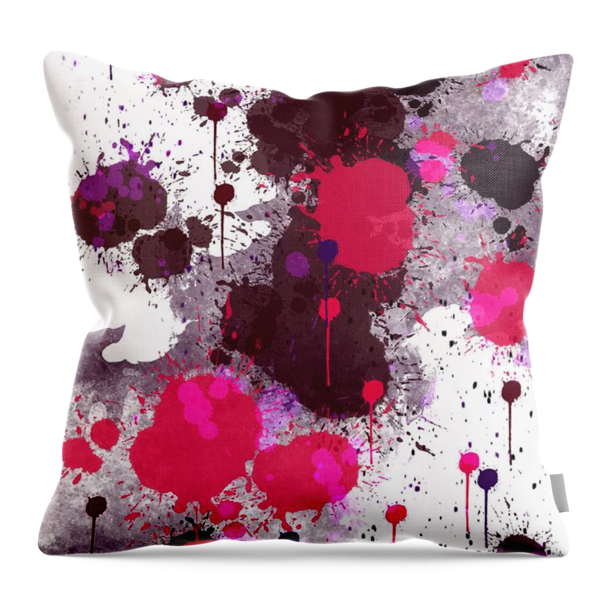  Throw Pillow featuring the digital art A Study in Blood Spatter Analysis by Michelle Hoffmann
