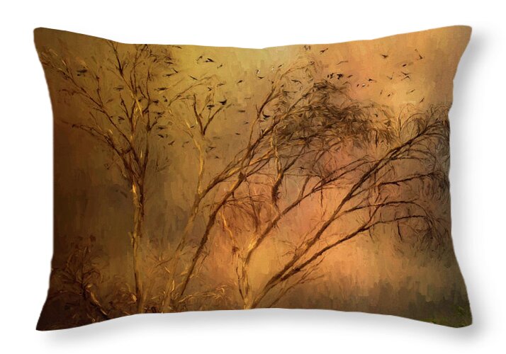 Autumn Throw Pillow featuring the digital art A Touch of Autumn by Nicole Wilde