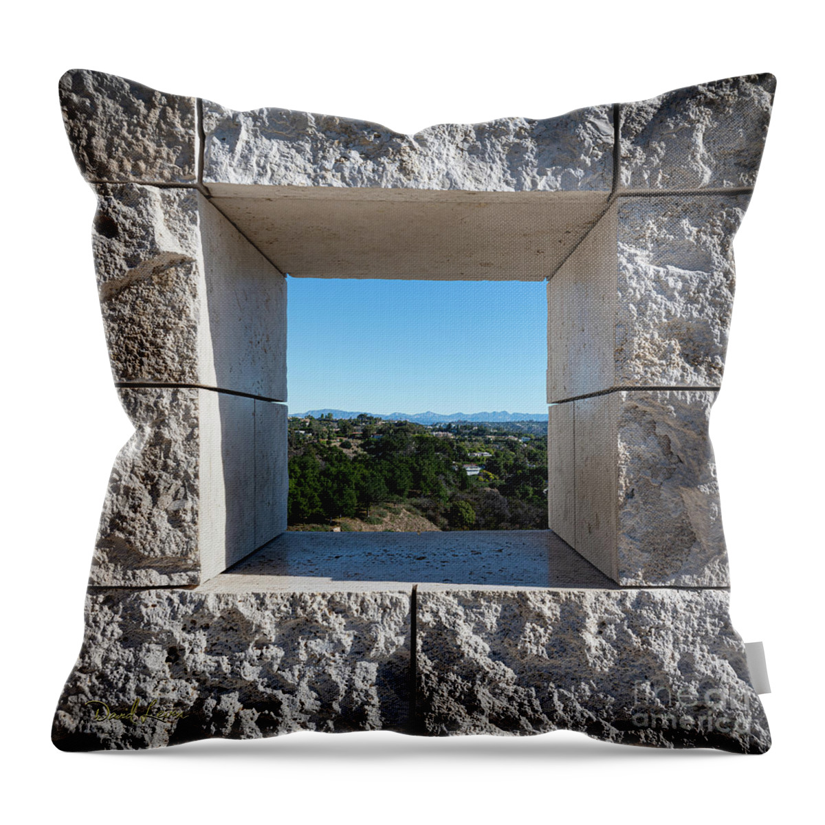 Brentwood Throw Pillow featuring the photograph A Window on Los Angeles from Afar by David Levin