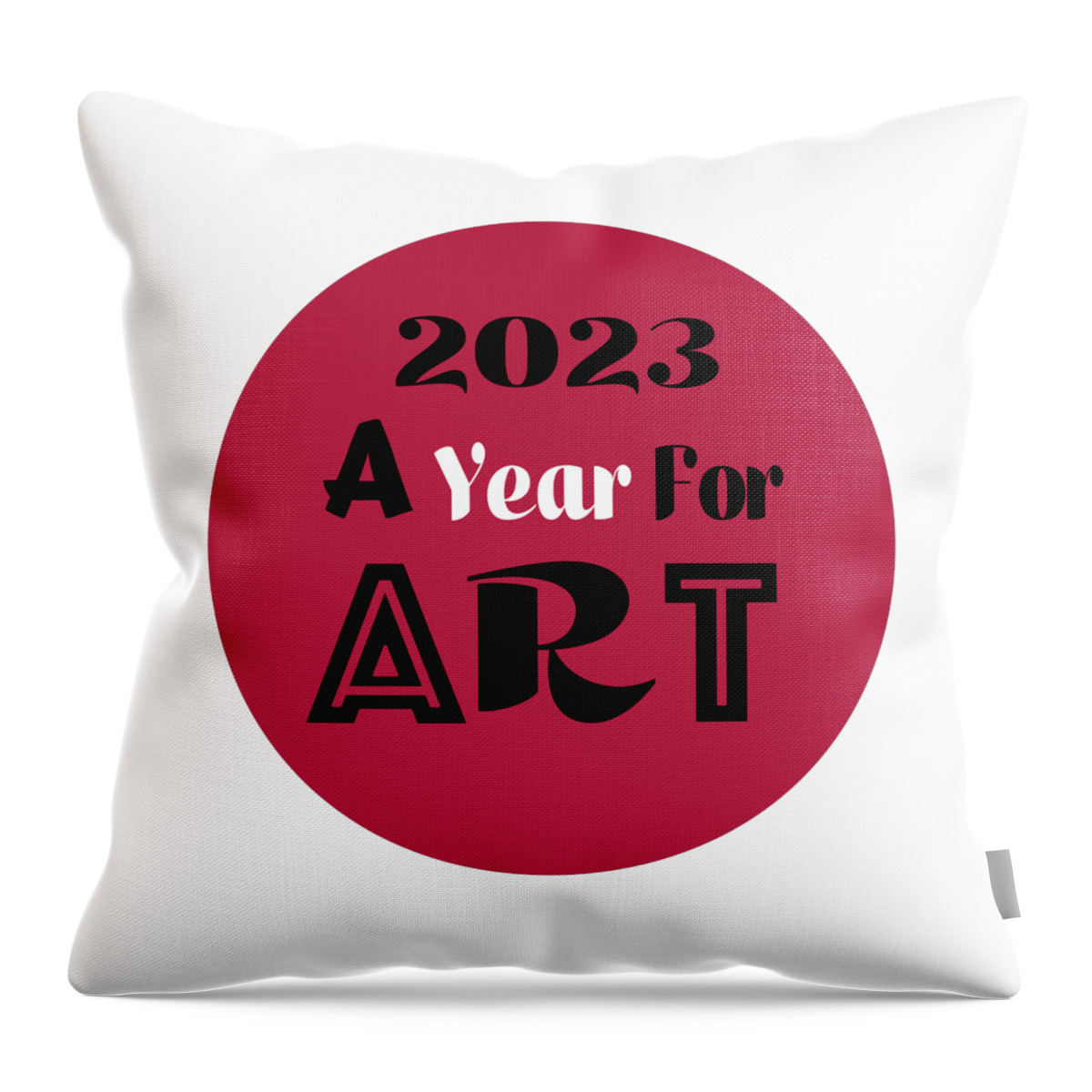 Magenta Throw Pillow featuring the painting A Year For Art - Viva Magenta by Rafael Salazar