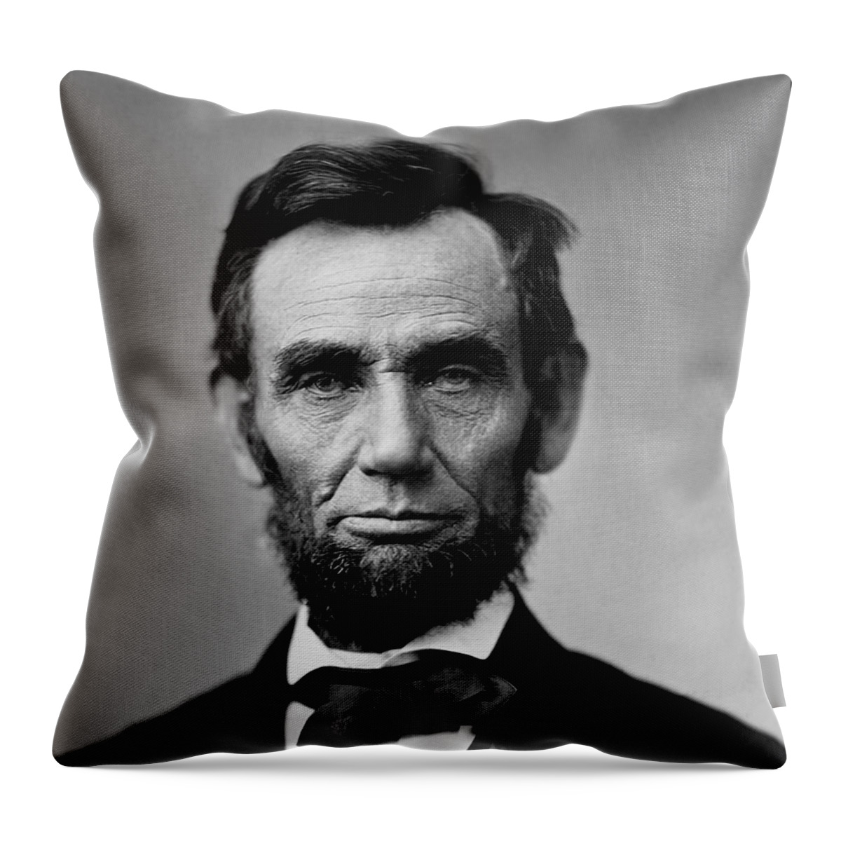 Lincoln Throw Pillow featuring the photograph Abraham Lincoln by War Is Hell Store