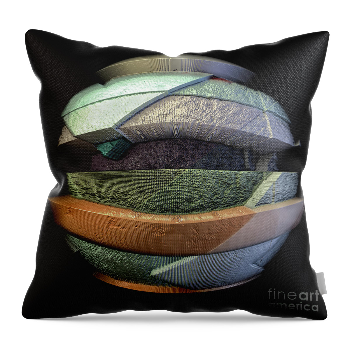 Texture Throw Pillow featuring the digital art Abstract 3D Sphere by Phil Perkins