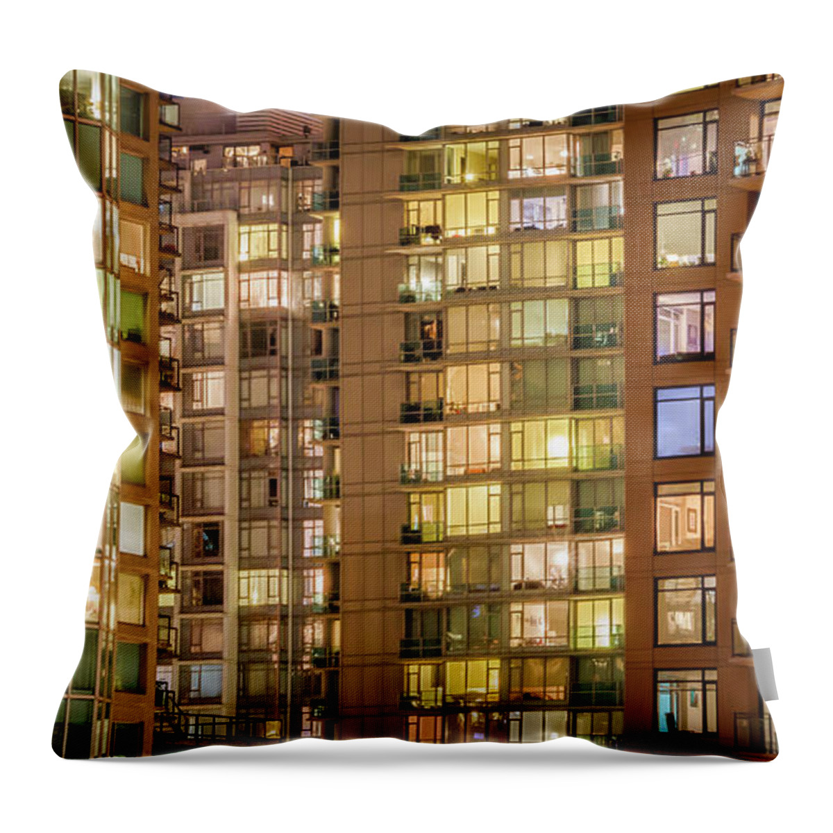 Abstract Throw Pillow featuring the photograph Abstract Apartment Buildings by Rick Deacon