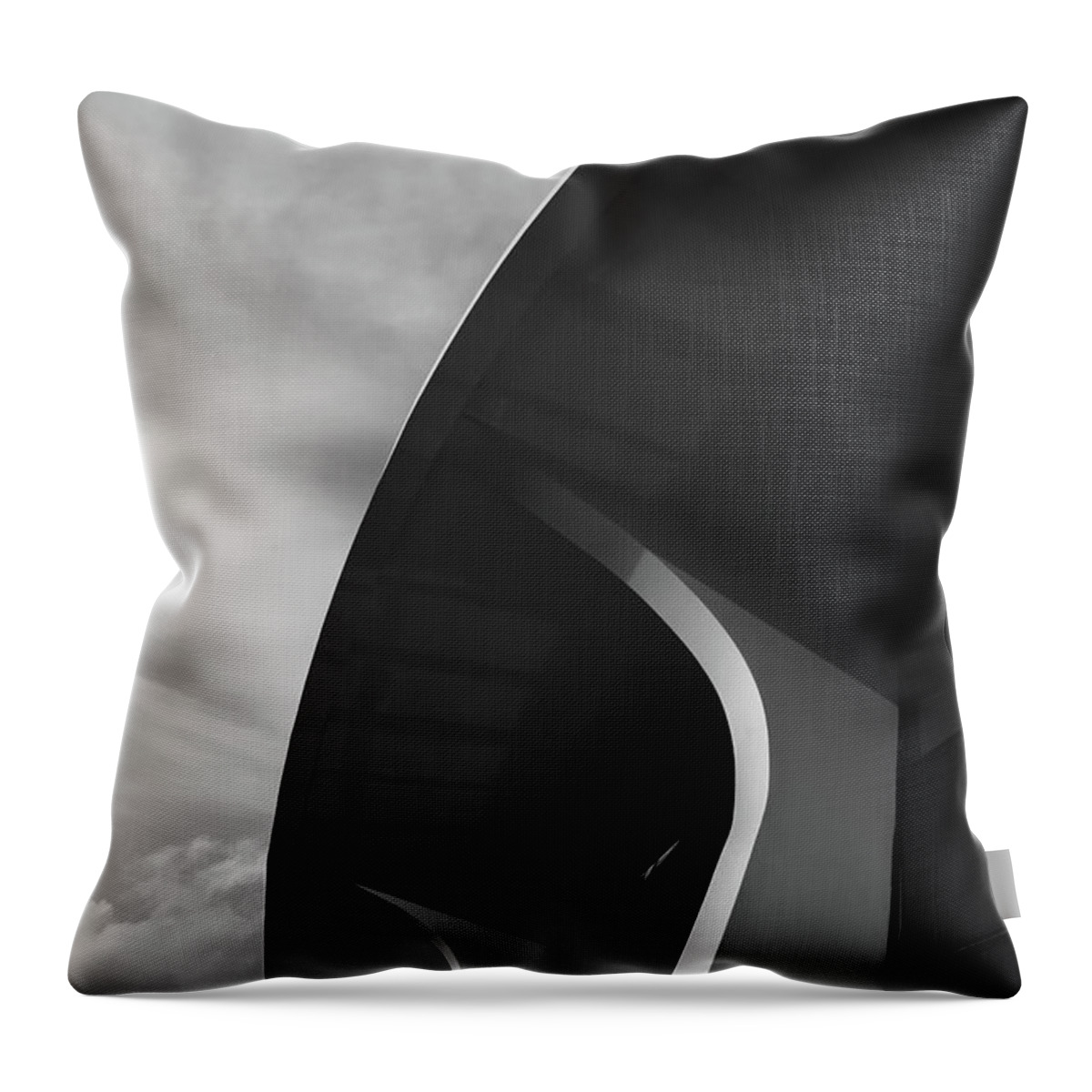 Architecture Throw Pillow featuring the photograph Abstract architecture design. Black and white futuristic exterio by Michalakis Ppalis