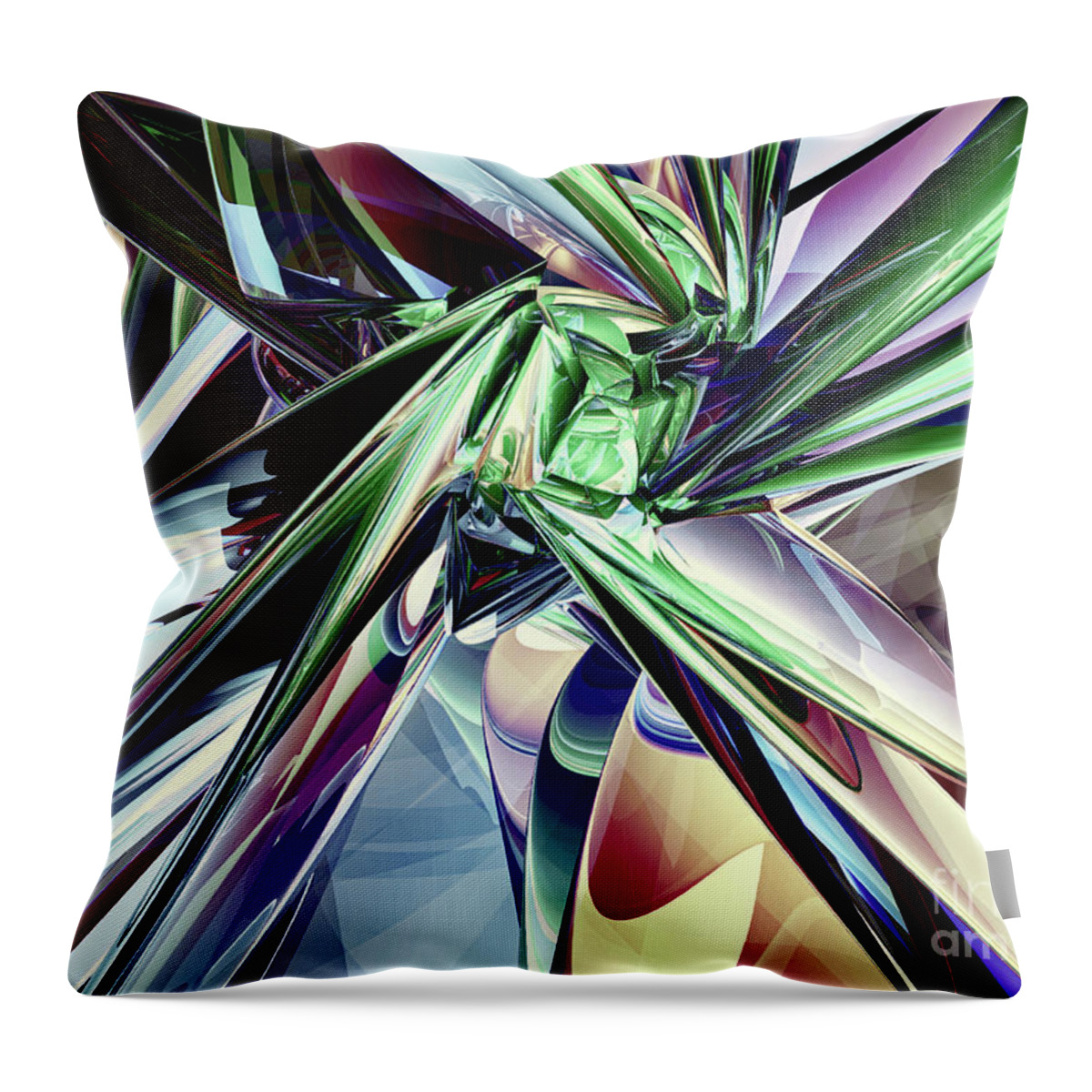 Three Dimensional Throw Pillow featuring the digital art Abstract Chaos by Phil Perkins