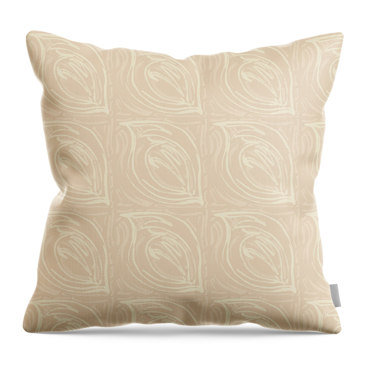Abstract Throw Pillow featuring the digital art Abstract Leaf Print Tribal Tropical by Sand And Chi