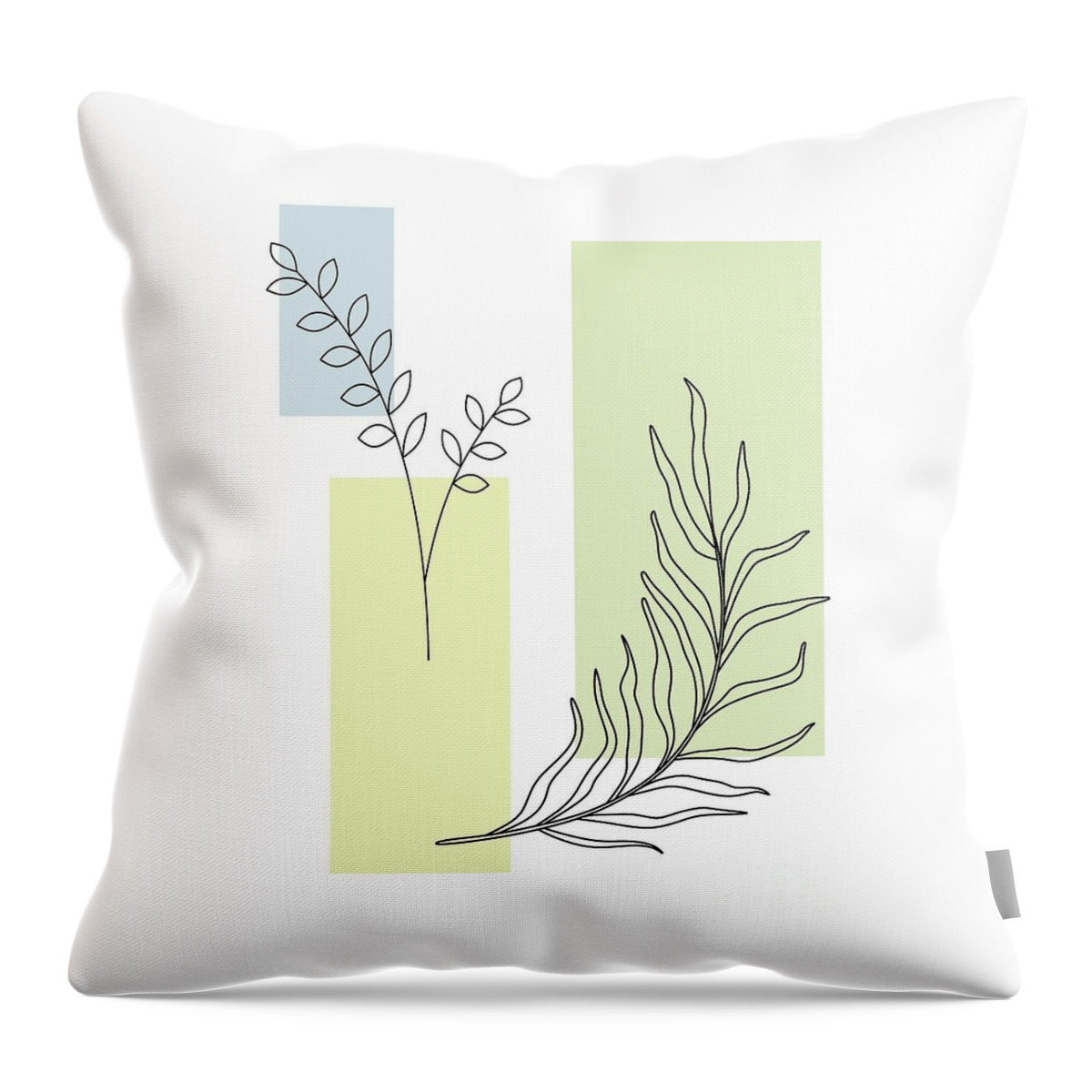 Botanical Throw Pillow featuring the digital art Abstract Plants Pastel 2 by Donna Mibus