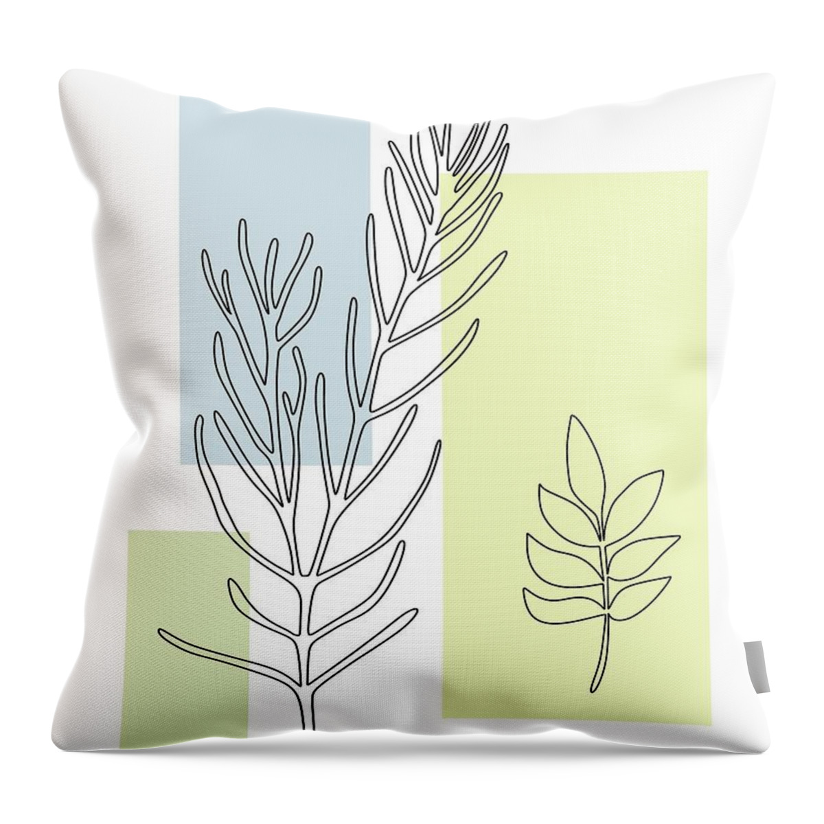 Botanical Throw Pillow featuring the digital art Abstract Plants Pastel 3 by Donna Mibus