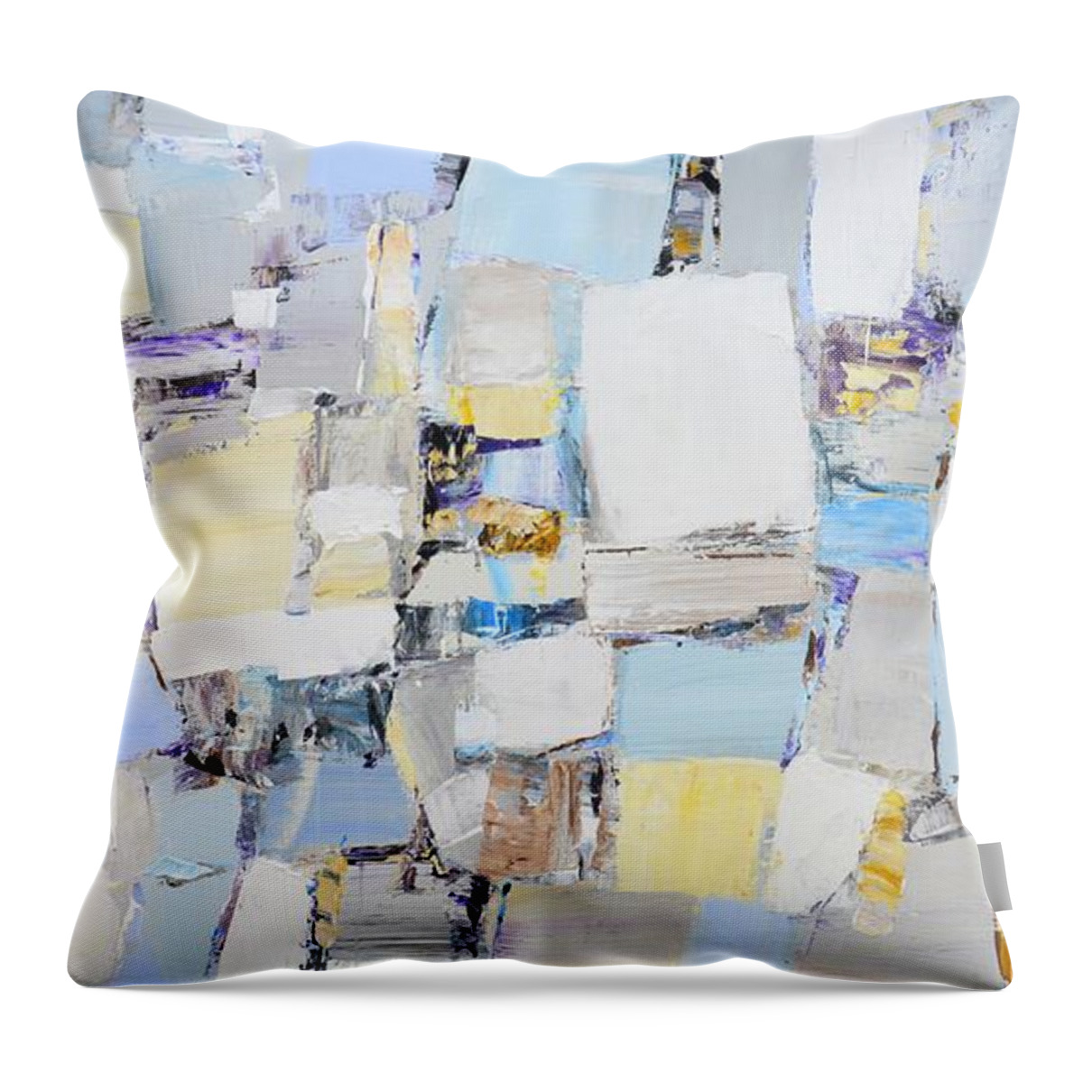 Abstraction Throw Pillow featuring the painting 	Abstraction Madrid. by Iryna Kastsova