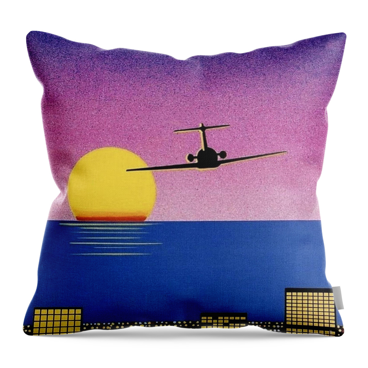 Aesthetic Air plane Hiroshi nagai Throw Pillow by Freida Farrell - Fine Art  America