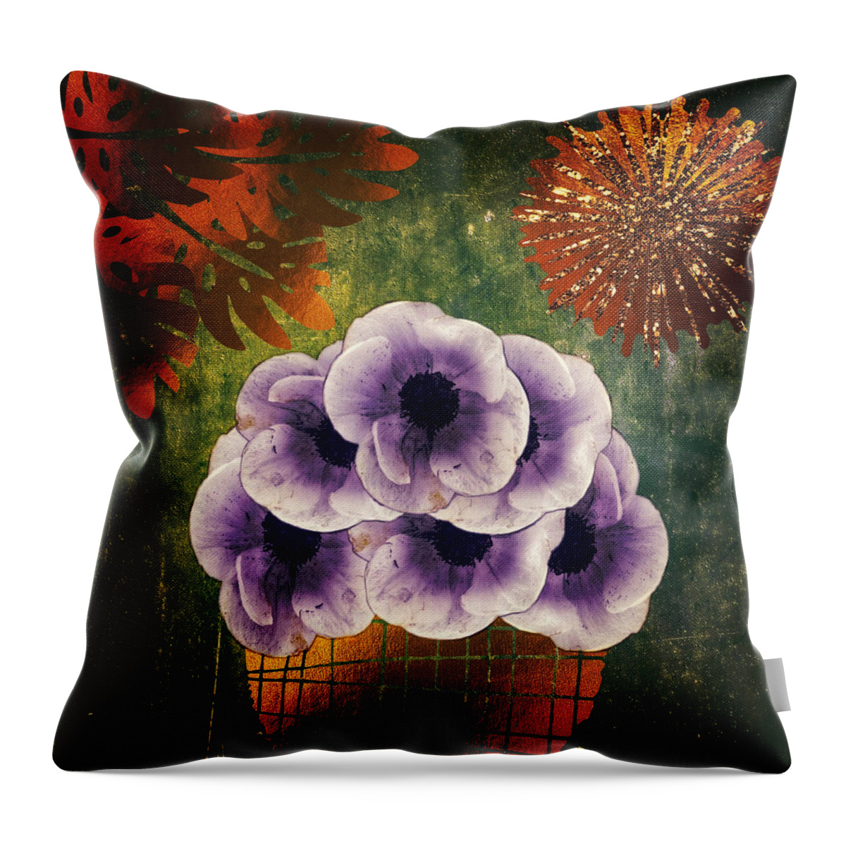 Abstract Art Throw Pillow featuring the digital art African Violet by Canessa Thomas