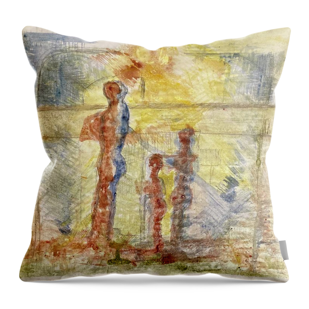 Color Throw Pillow featuring the painting Afternoon by David Euler