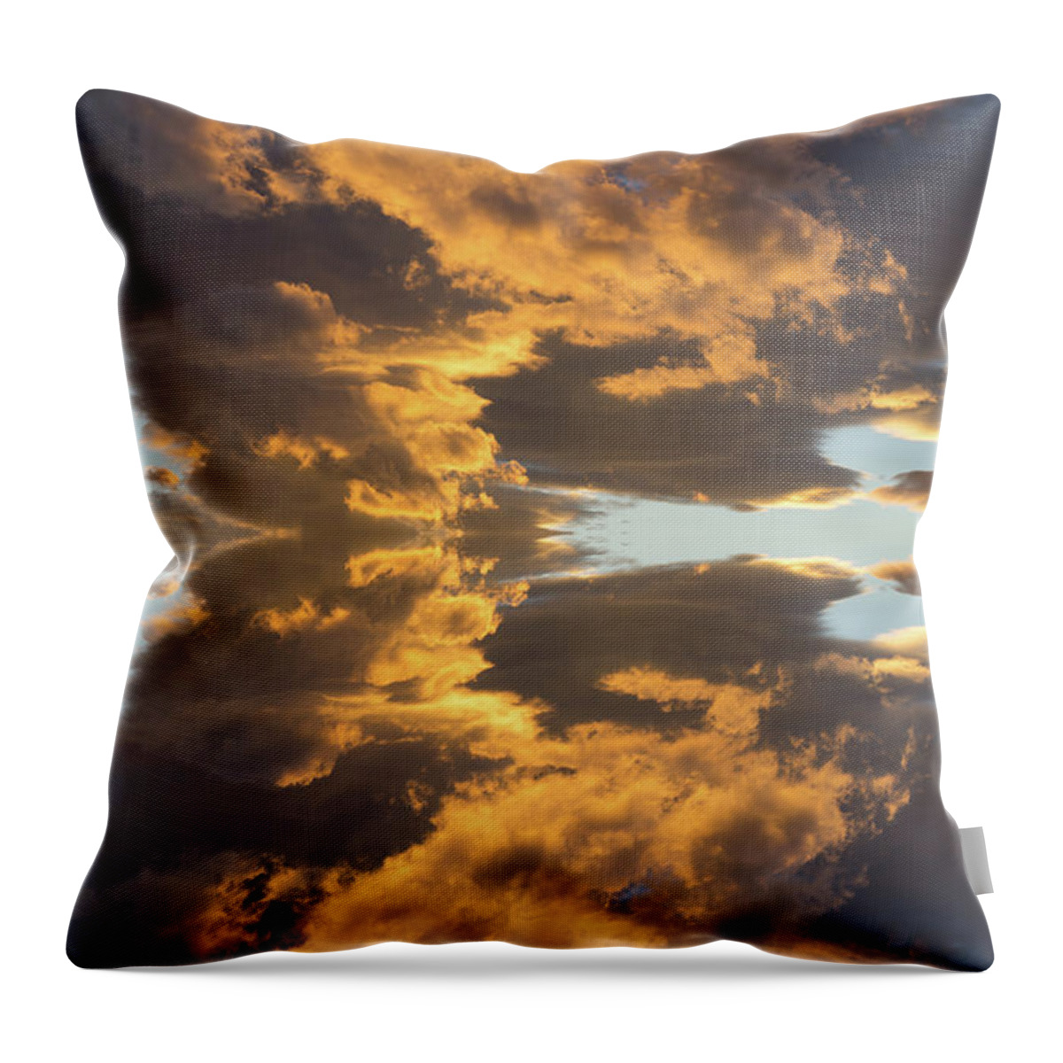 Celestial Throw Pillow featuring the digital art Air and golden light, a journey through time by Adriana Mueller