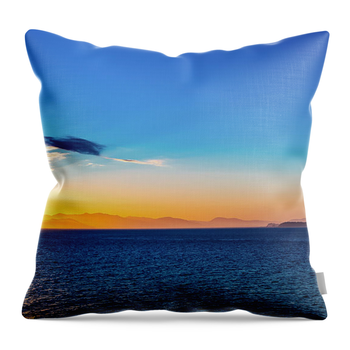 Alaska Throw Pillow featuring the digital art Alaska Inside Passage Sunset III by SnapHappy Photos