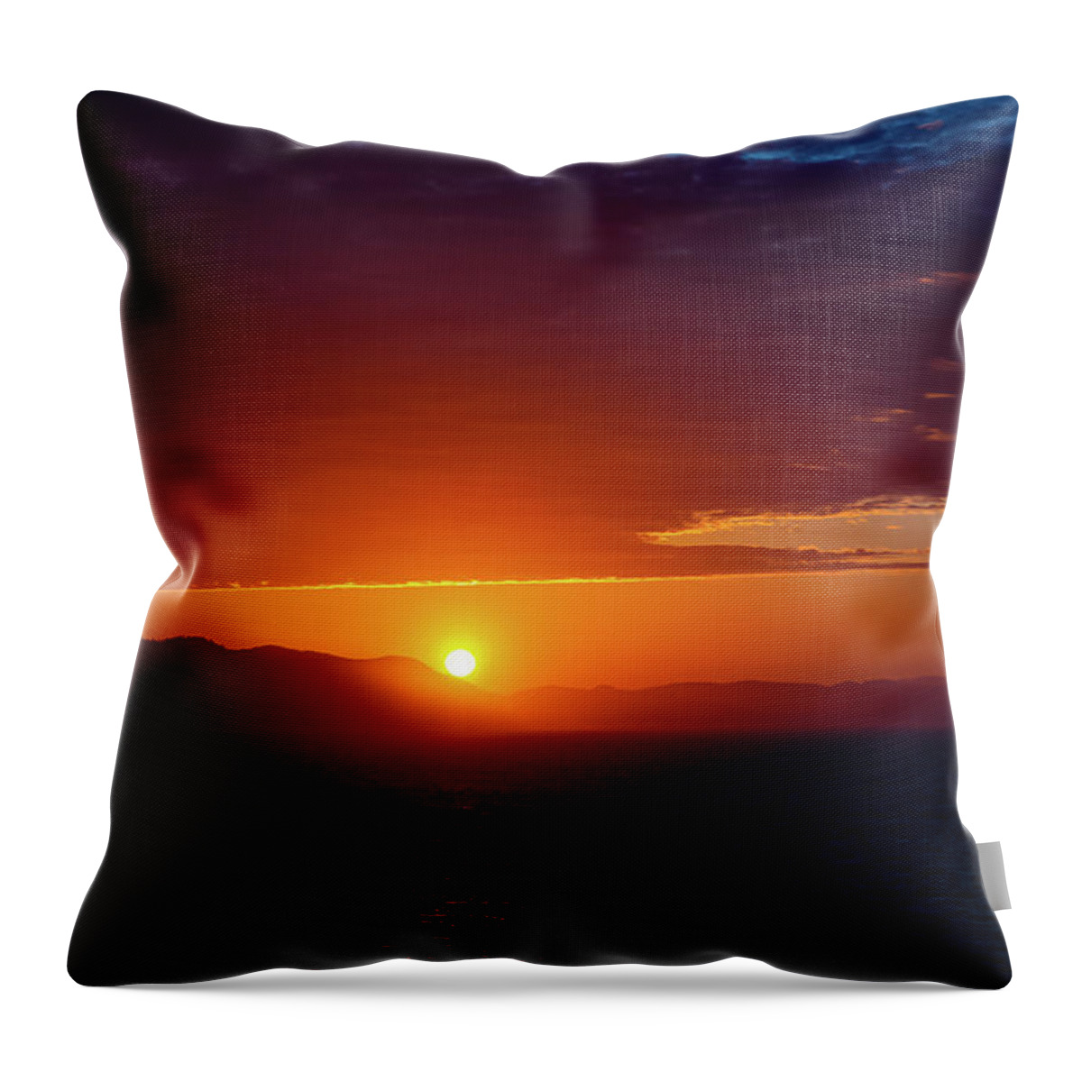 Alaska Throw Pillow featuring the digital art Alaska Inside Passage Sunset IV by SnapHappy Photos
