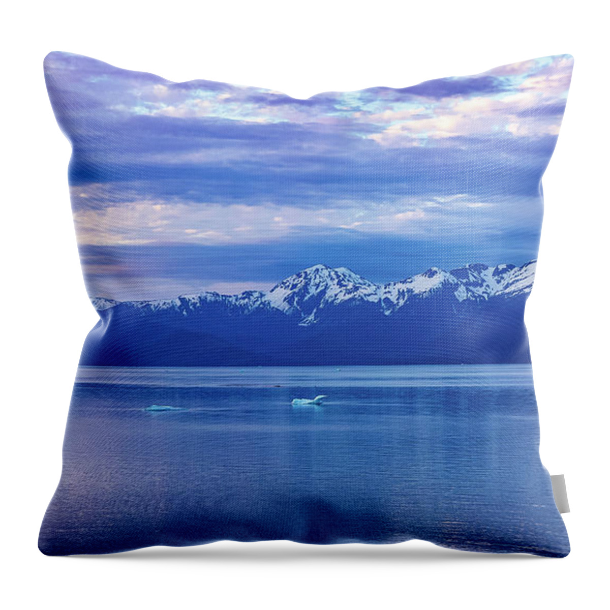 Alaska Throw Pillow featuring the digital art Alaska Inside Passage Sunset VI by SnapHappy Photos