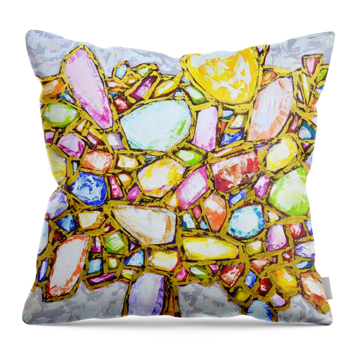 Alchemy Throw Pillow featuring the painting Alchemy. by Iryna Kastsova
