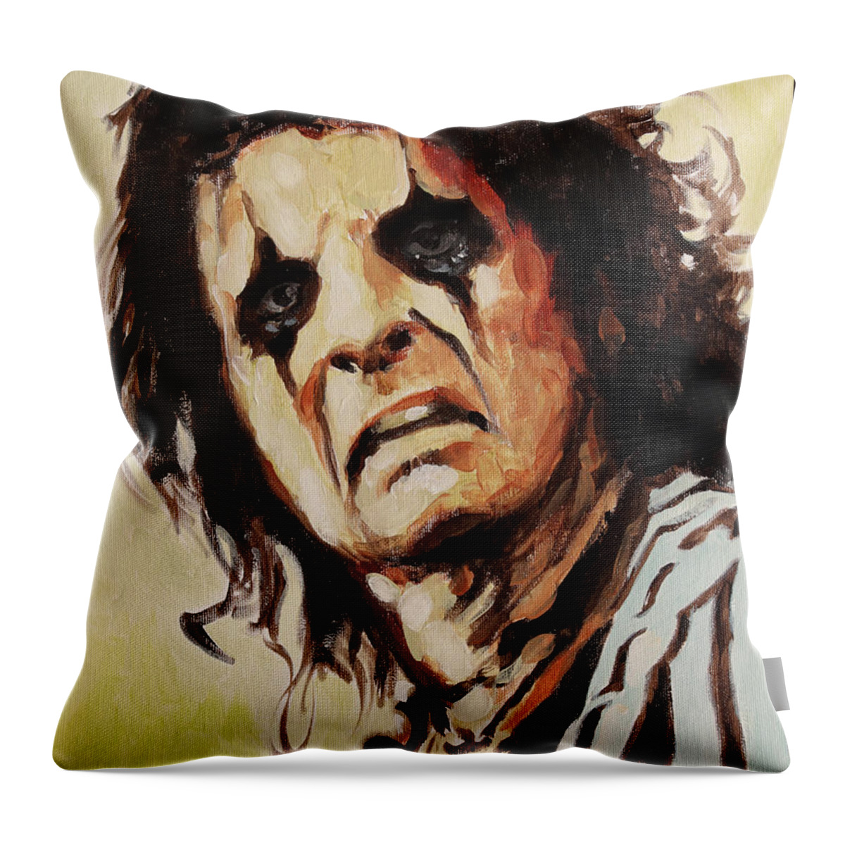 Alice Cooper Throw Pillow featuring the painting Alice Cooper by Sv Bell