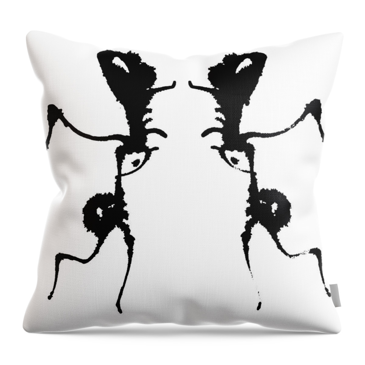 Abstract Throw Pillow featuring the painting Alien Ant Dance by Stephenie Zagorski