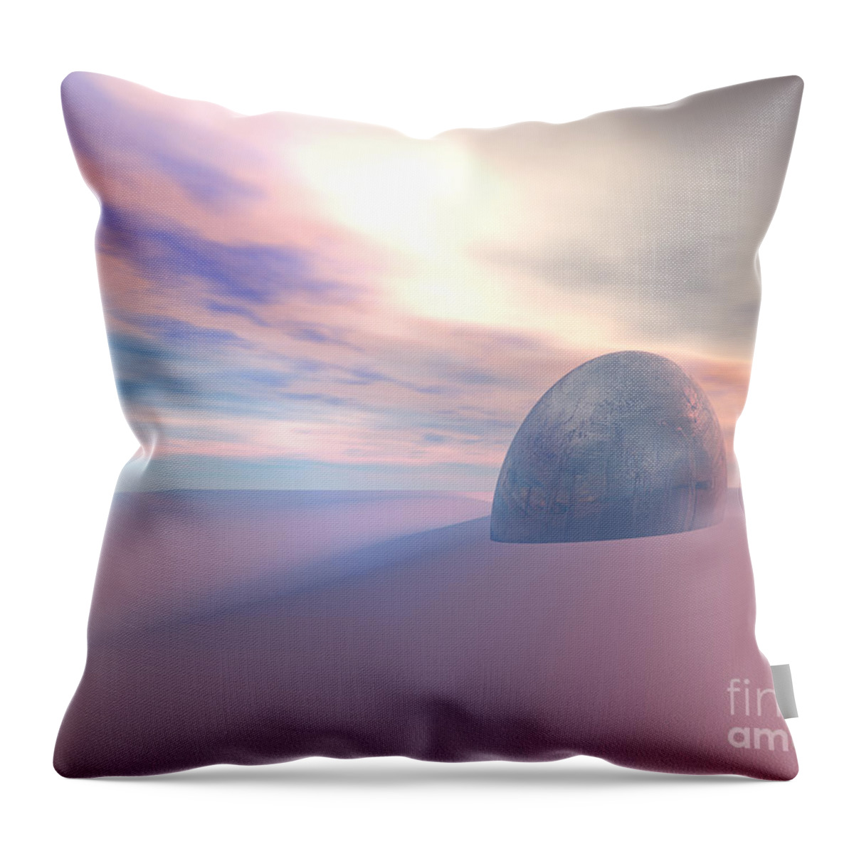 Mysterious Throw Pillow featuring the digital art Alien Artifact In Desert by Phil Perkins