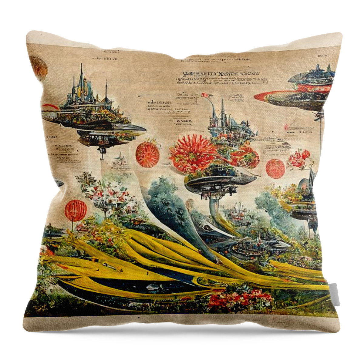 Alien Throw Pillow featuring the digital art Alien Landscape by Nickleen Mosher