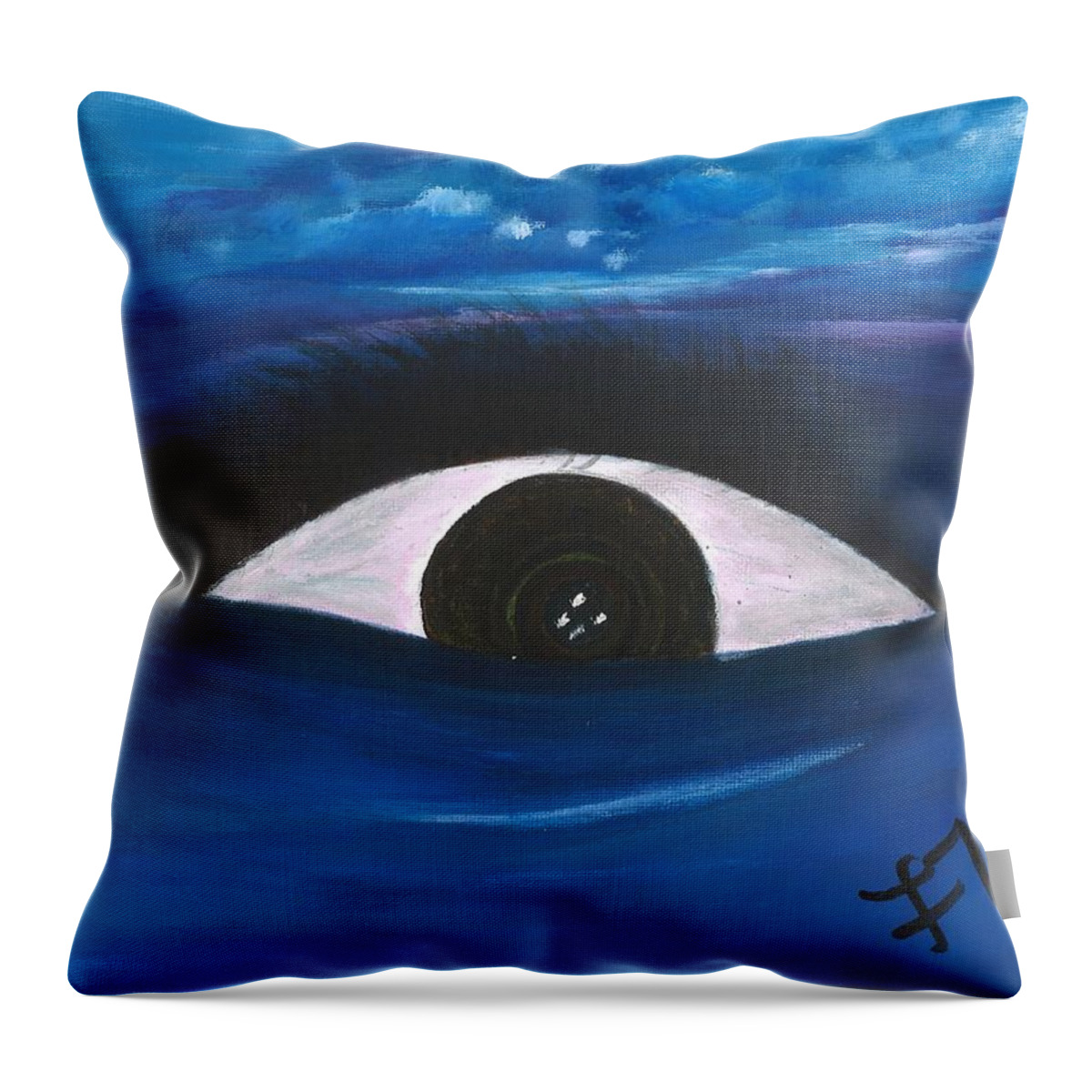 Eye Throw Pillow featuring the painting All About Emotions by Esoteric Gardens KN