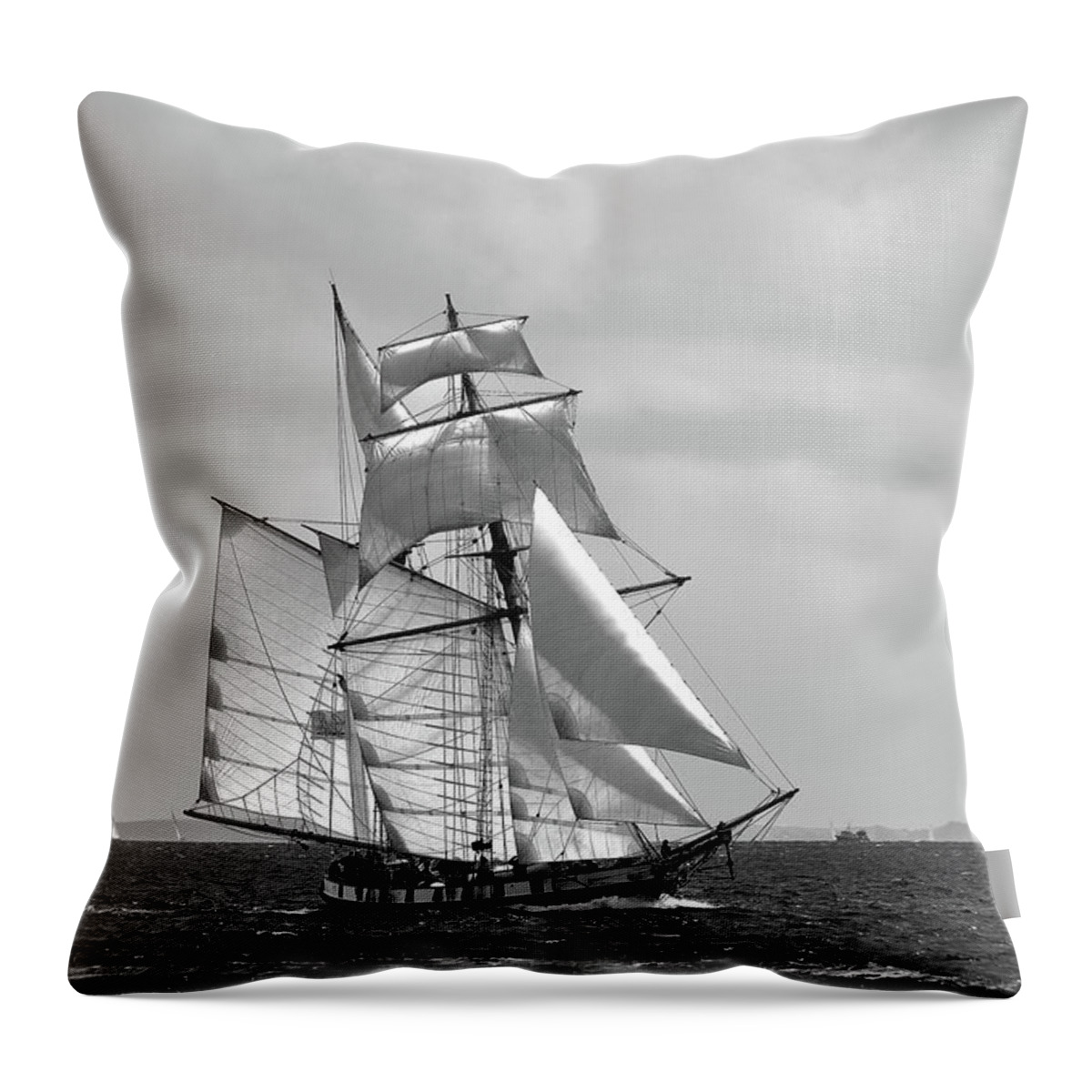 19th Throw Pillow featuring the photograph All sails out. II by Frederic Bourrigaud