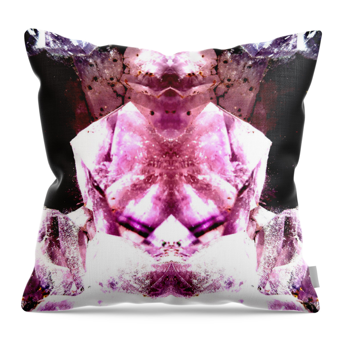 Abastract Throw Pillow featuring the painting Amethyst Awareness by Stephenie Zagorski