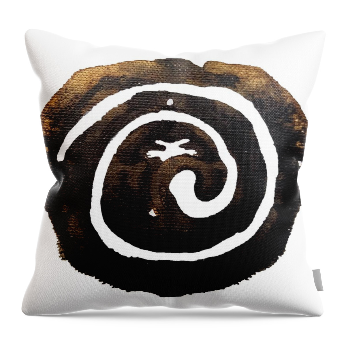 Abstract Throw Pillow featuring the painting Ancient Ammonite by Stephenie Zagorski