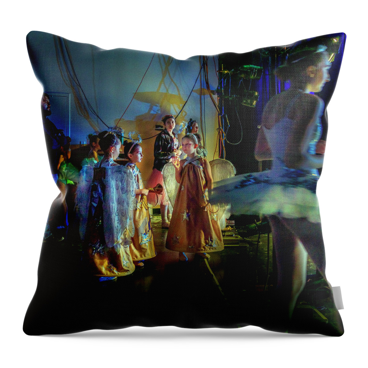 Ballerina Throw Pillow featuring the photograph Angel Discussions by Craig J Satterlee