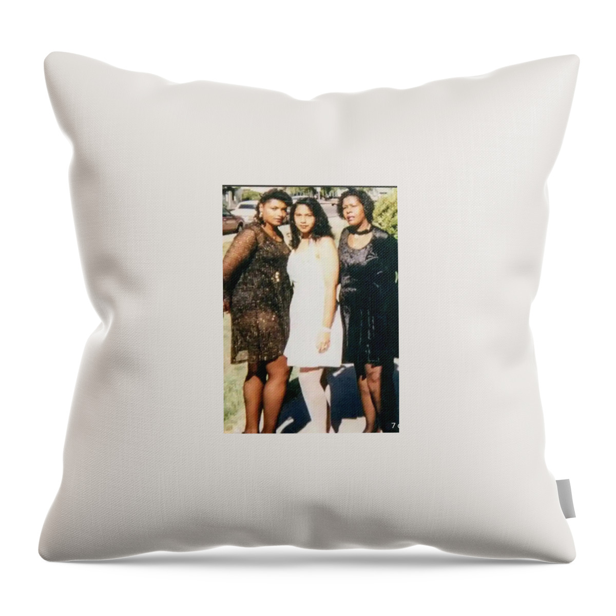  Throw Pillow featuring the drawing Angel Watching Over Us by Donald C-Note Hooker
