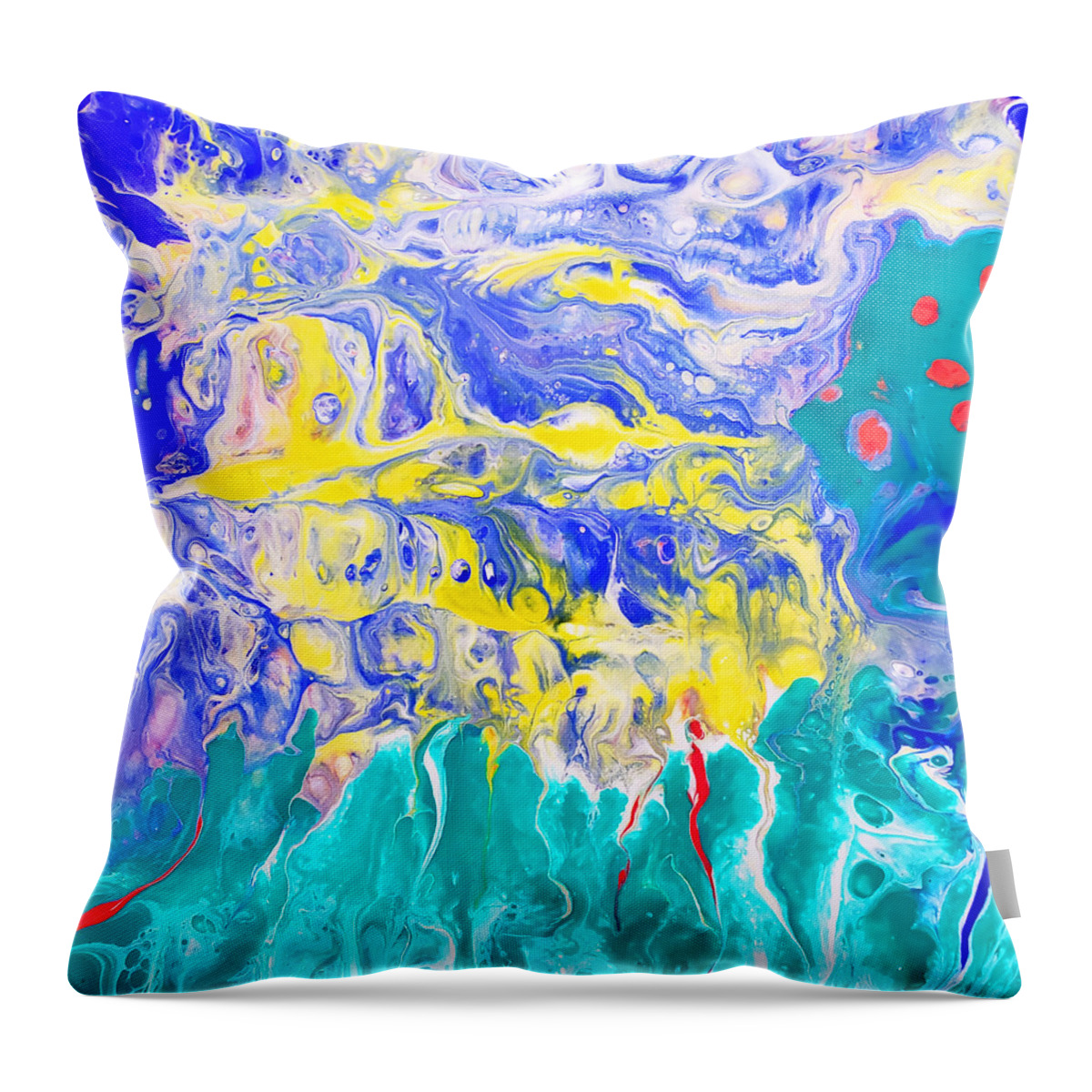 Abstract Throw Pillow featuring the painting Apple Beach by Christine Bolden