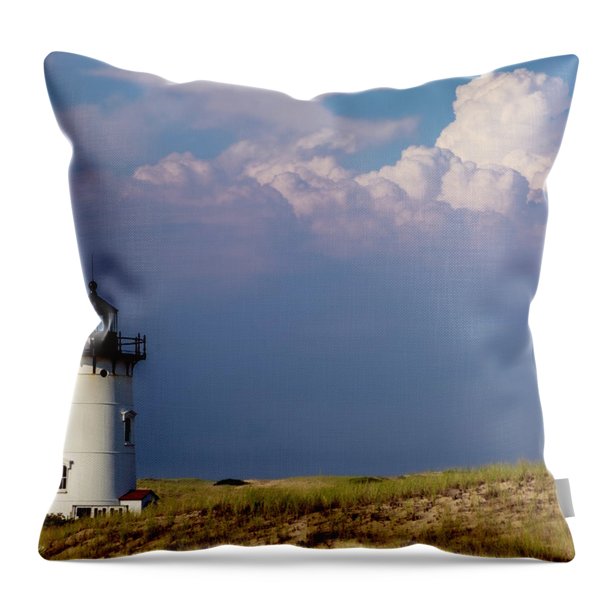 Lighthouse Throw Pillow featuring the photograph Approaching Storm by David Lee
