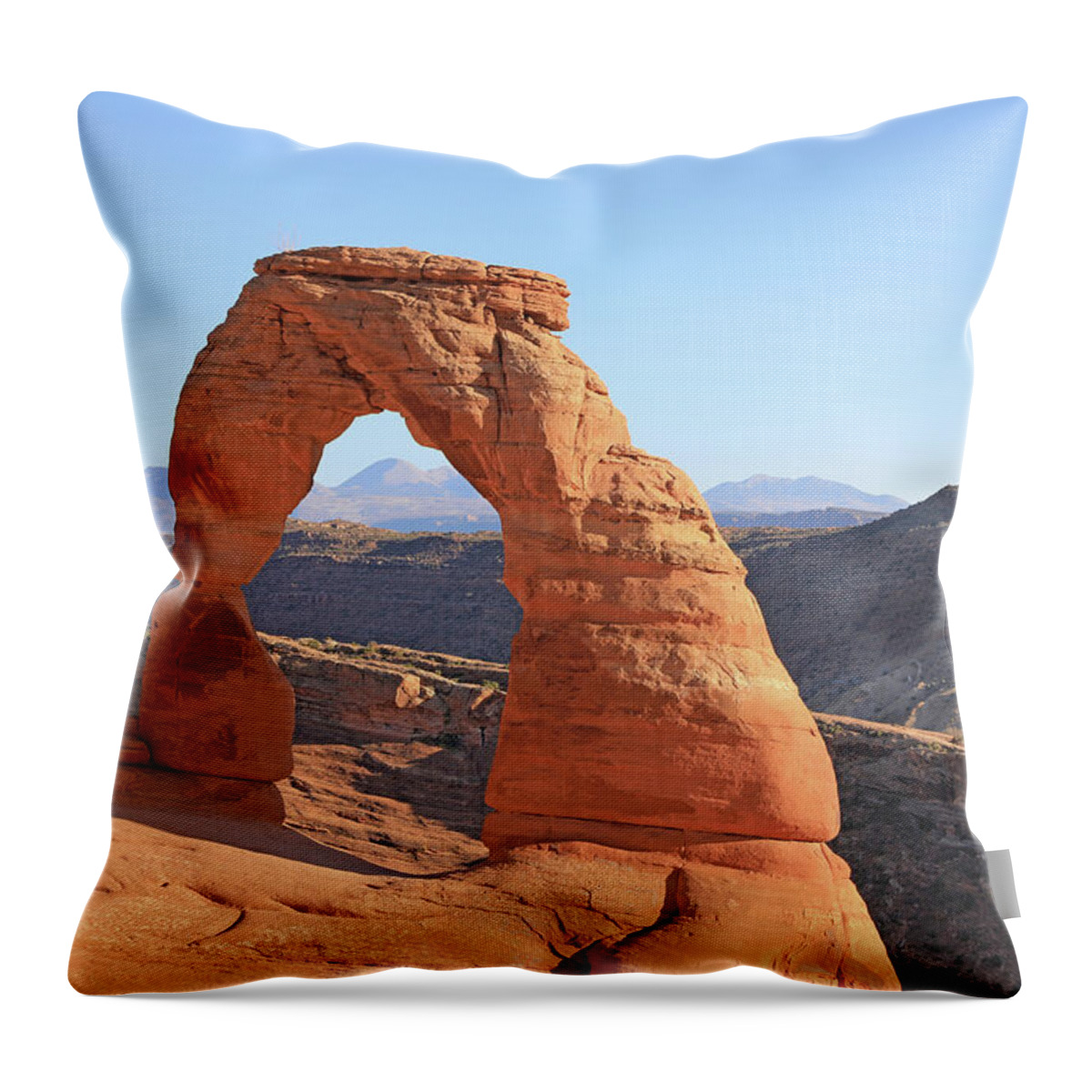 Arches National Park Throw Pillow featuring the photograph Arches National Park - Delicate Arch by Richard Krebs