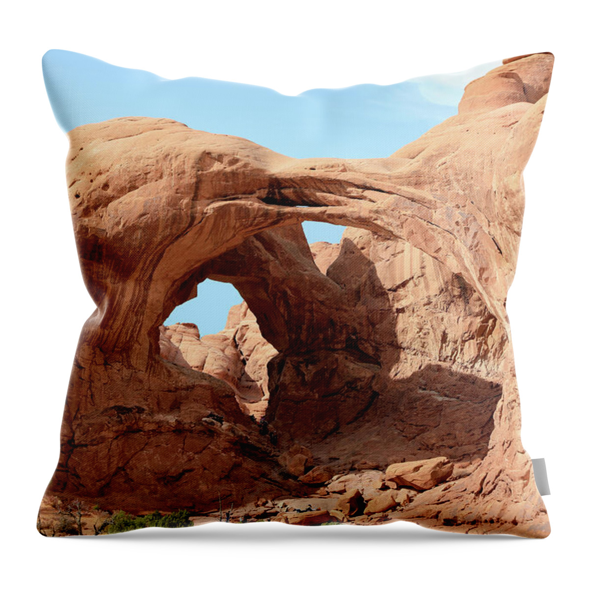 Arches National Park Throw Pillow featuring the photograph Arches National Park - Double Arch by Richard Krebs