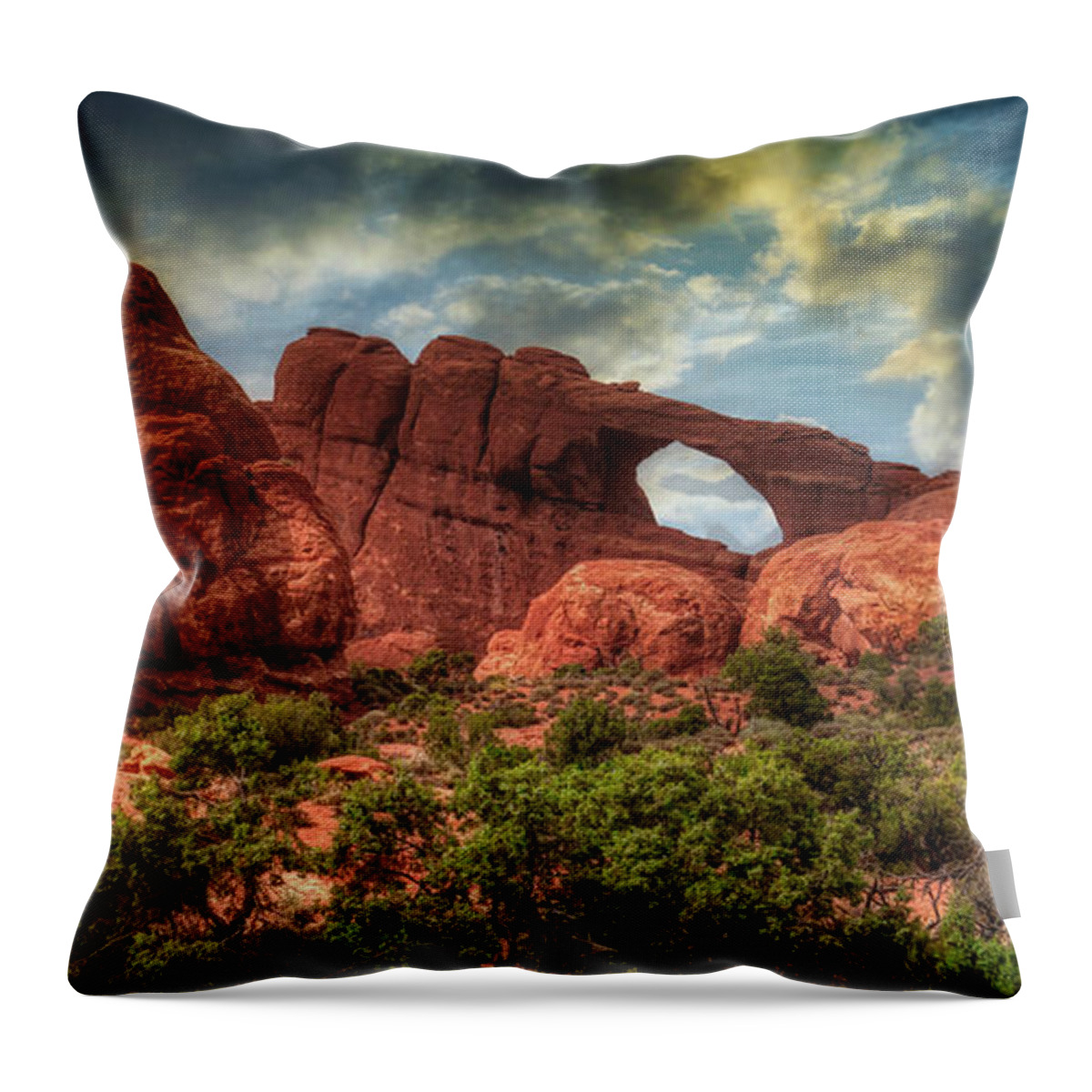 Arches Throw Pillow featuring the photograph Arches Park Utah by Micah Offman
