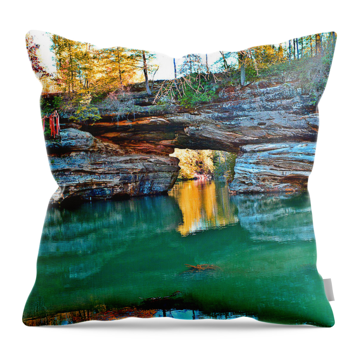 Arch Throw Pillow featuring the photograph Archway over the Lake by Stacie Siemsen