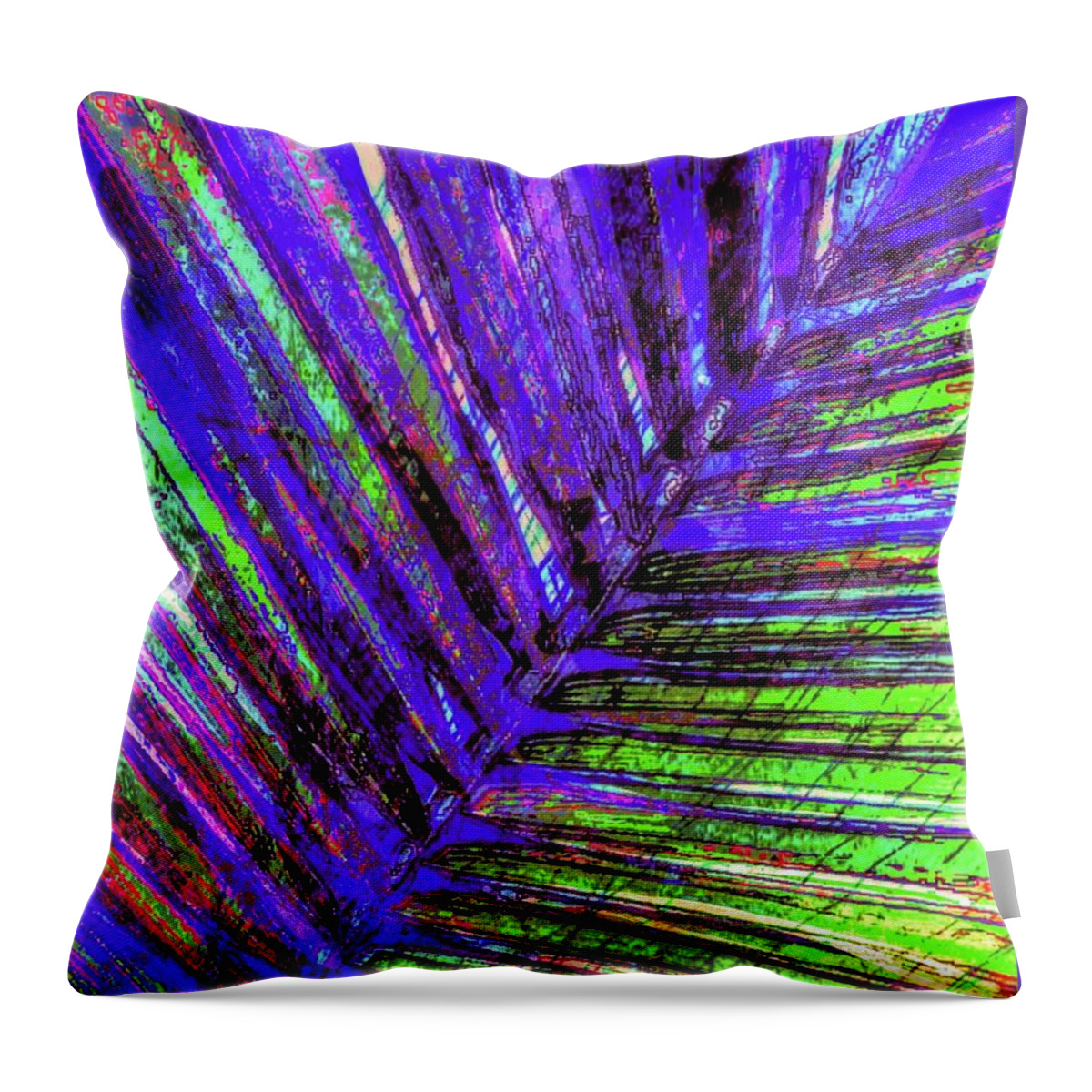 Palm Artwork Throw Pillow featuring the digital art Areca Peacock Plume by Pamela Smale Williams