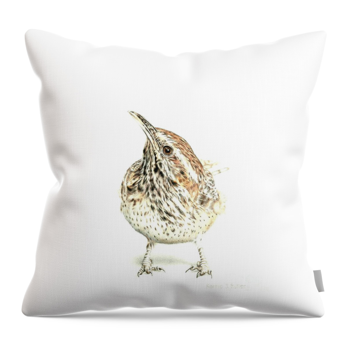Arizona Throw Pillow featuring the drawing Arizona State Bird by Karrie J Butler