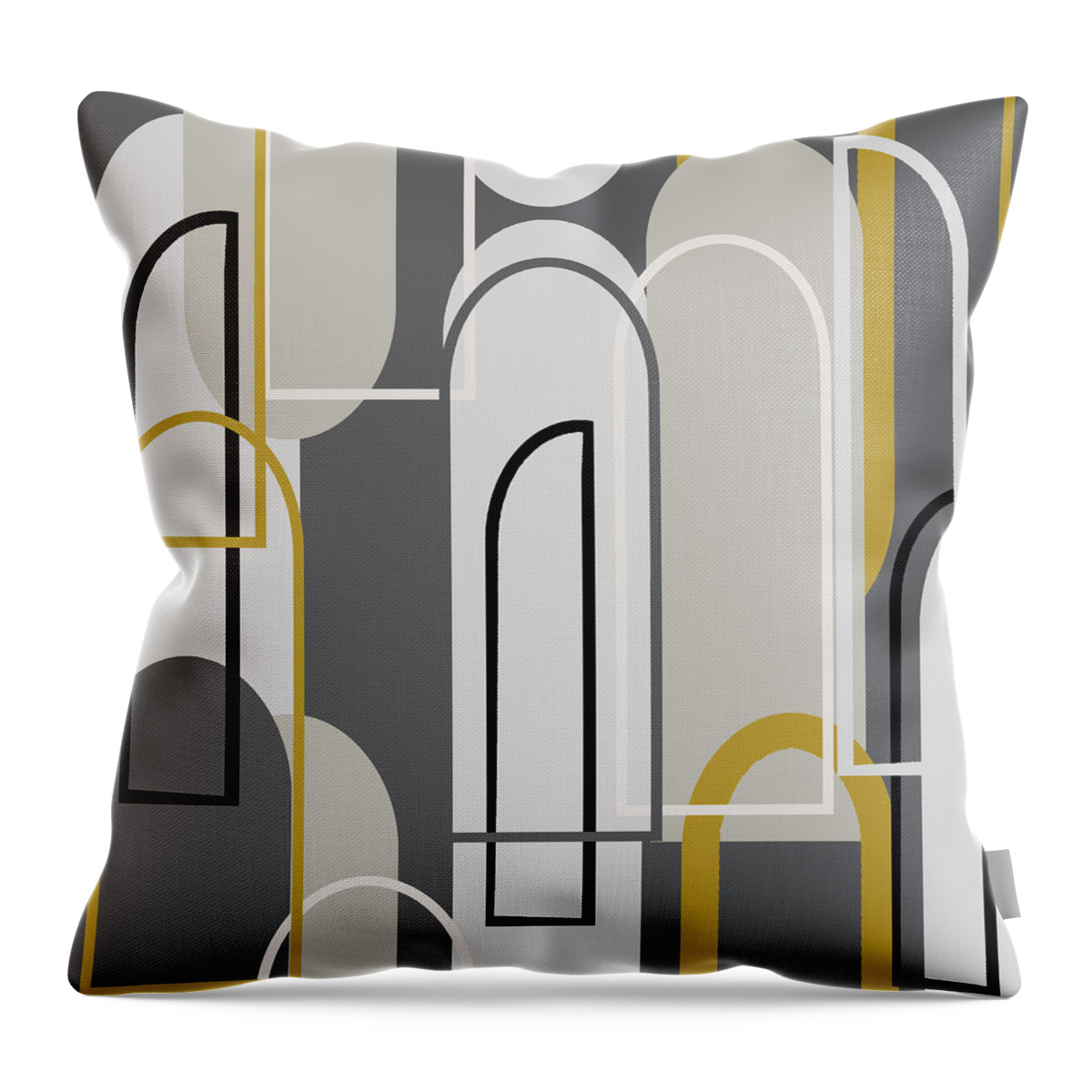 Arch Throw Pillow featuring the digital art Art Deco Arch Window Pattern 3500x3500 seamless repeat by Sand And Chi