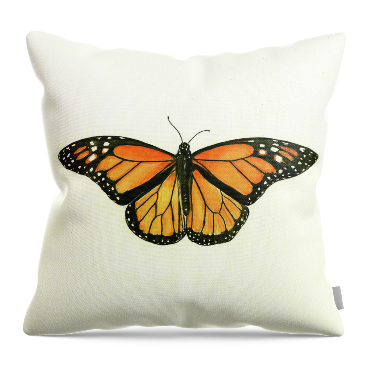  Monarch Butterfly Throw Pillow featuring the painting Monarch butterfly by Juan Bosco