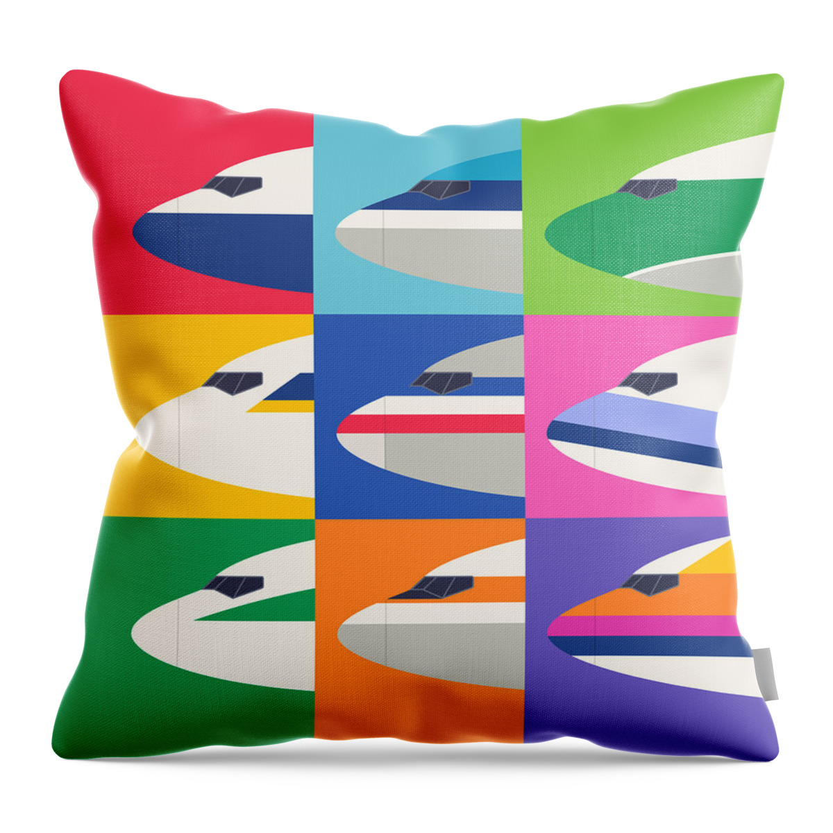 Airline Throw Pillow featuring the digital art Airline Livery Minimal - International by Organic Synthesis